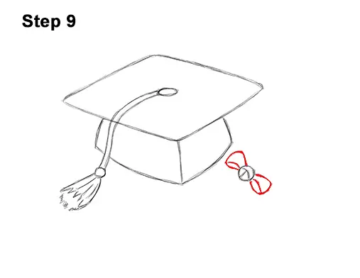 How to Draw Cartoon Graduation Cap Diploma Mortarboard 9
