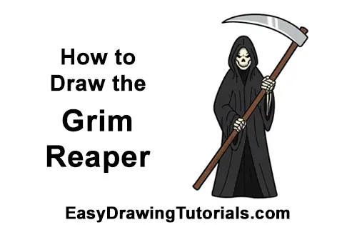 grim reaper drawing cartoon