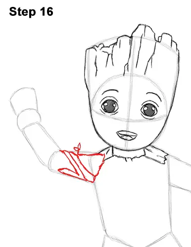 How to Draw Baby Groot Full Body Guardians of the Galaxy 16