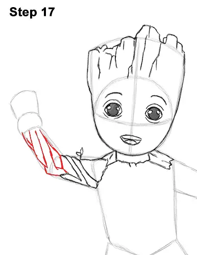How to Draw Baby Groot Full Body Guardians of the Galaxy 17