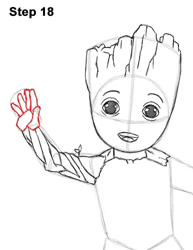 How to Draw Baby Groot Full Body Guardians of the Galaxy 18