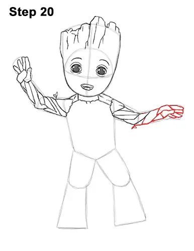 How to Draw Baby Groot Full Body Guardians of the Galaxy 20