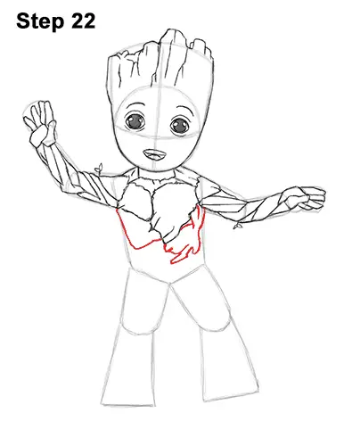 How to Draw Baby Groot Full Body Guardians of the Galaxy 22