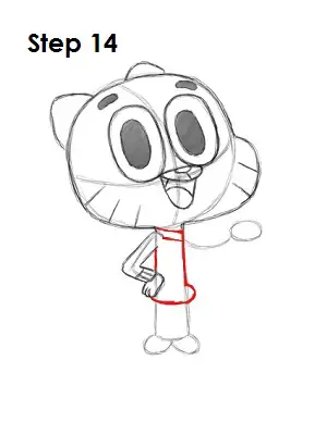 Draw Sailor Gumball Watterson Step 14