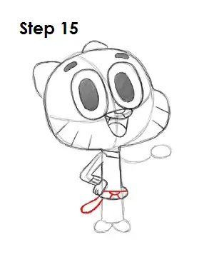 Draw Sailor Gumball Watterson Step 15