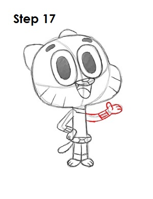 Draw Sailor Gumball Watterson Step 17