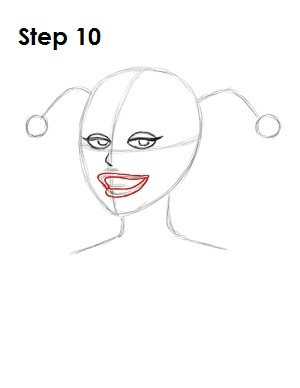 How to Draw Harley Quinn Step 10