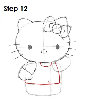 Draw Hello Kitty Step 12