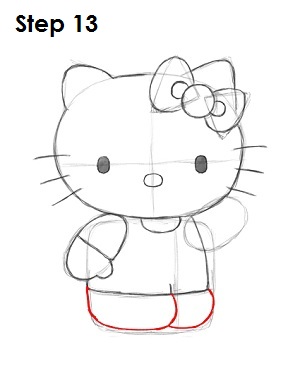 Draw Hello Kitty Step 13