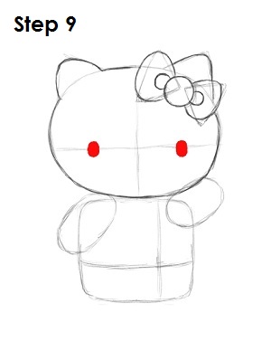 Draw Hello Kitty Step 9