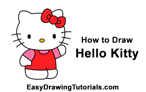 How to draw Hello Kitty step-by-step with simple and easy drawing
