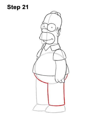 How to Draw Homer Simpson (Full Body) VIDEO & Step-by-Step Pictures