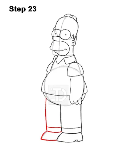 How to Draw Homer Simpson Full Body 23