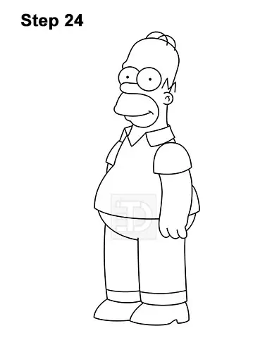 How to Draw Homer Simpson Full Body 24