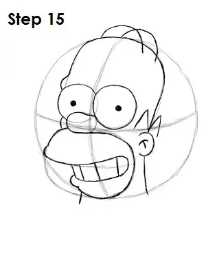 Draw Homer Simpson Step 15