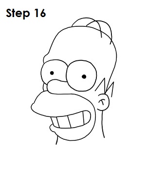 Draw Homer Simpson Step 16