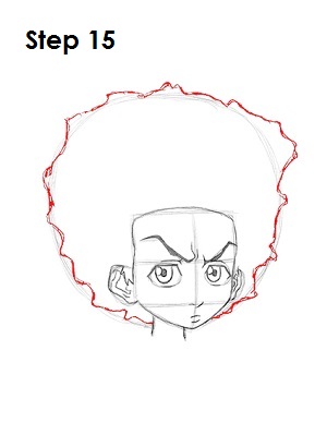 How to Draw Huey Boondocks Step 15