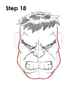 Draw the Hulk Step 18