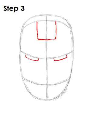 how to draw iron man mask