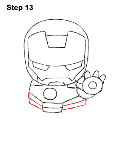 Draw Mini Chibi Cute Little Iron Man 13