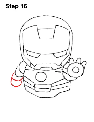 Draw Mini Chibi Cute Little Iron Man 16