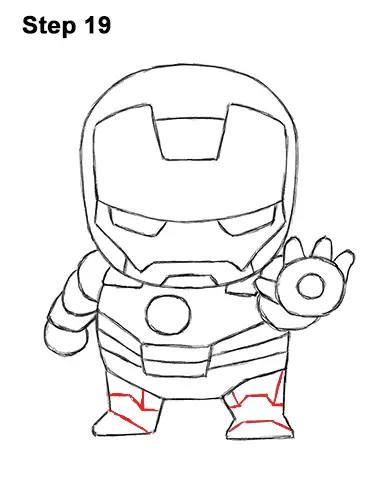 Draw Mini Chibi Cute Little Iron Man 19