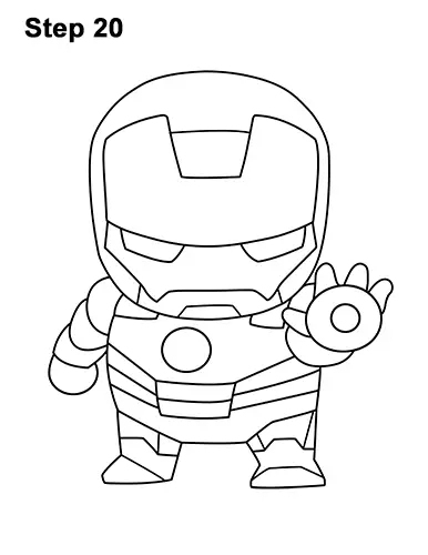 Draw Mini Chibi Cute Little Iron Man 20
