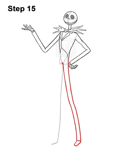 How to Draw Jack Skellington Nightmare Before Christmas Full Body 15