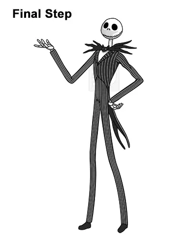 How to Draw Jack Skellington (Full Body) VIDEO & Step-by-Step Pictures