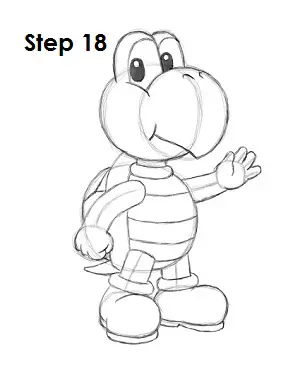 How to Draw Koopa Troopa Step 18