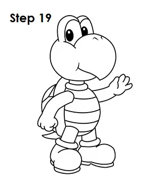 How to Draw Koopa Troopa Step 19