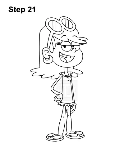 How To Draw Leni Loud From The Loud House Printable Step By Step Images And Photos Finder 0458