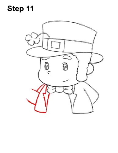 How to Draw Cartoon Cute Leprecahun Chibi 11