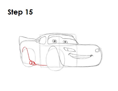 Draw Lightning McQueen Step 15