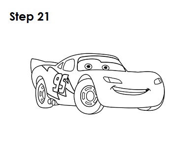 Draw Lightning McQueen Step 21