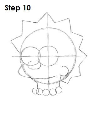 Draw Lisa Simpson Step 10