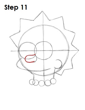 Draw Lisa Simpson Step 11