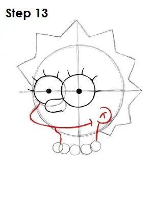 Draw Lisa Simpson Step 13