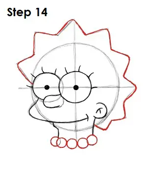 Draw Lisa Simpson Step 14