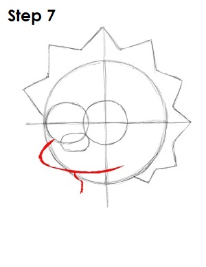 Draw Lisa Simpson Step 7