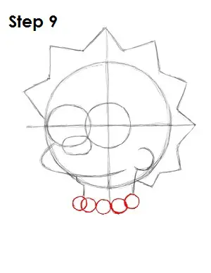 Draw Lisa Simpson Step 9