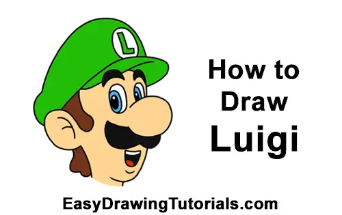 How to Draw Luigi Head Nintendo Super Mario