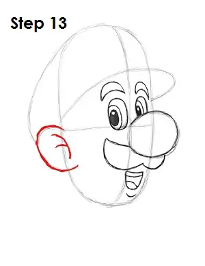 How to Draw Luigi Step 13
