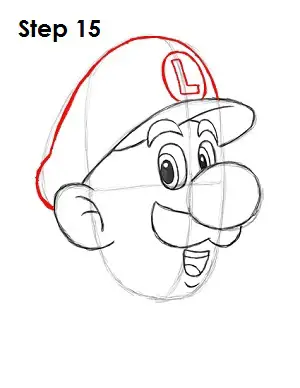 How to Draw Luigi Step 15