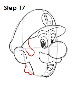How to Draw Luigi Step 17