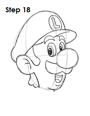 How to Draw Luigi Step 18