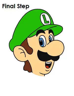 How to Draw Luigi Step Last