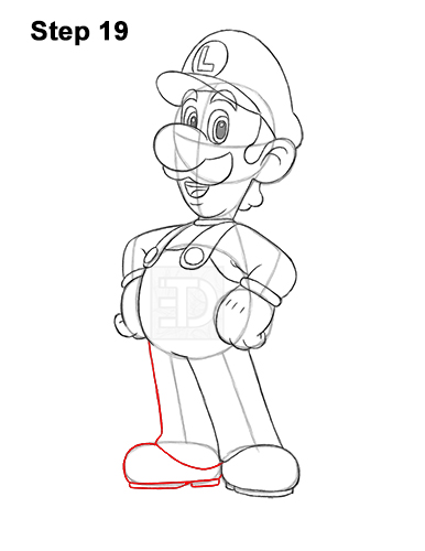 How to Draw Luigi from Super Mario Bros - Really Easy Drawing Tutorial