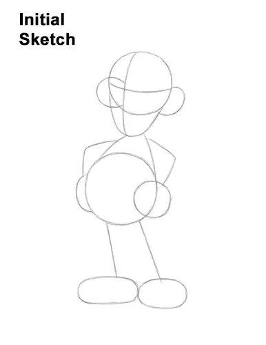 How to Draw Luigi Super Mario Nintendo Full Body Guides Lines