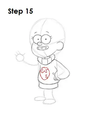 How to Draw Mabel Pines Step 15